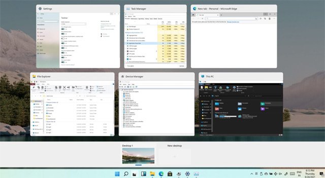 Task View và desktop trong window 11