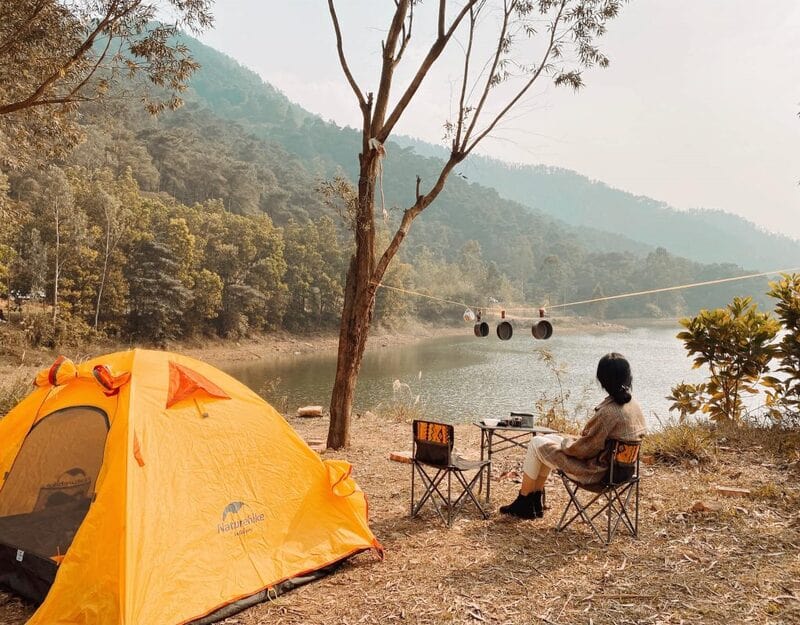 Cắm trại tại hồ Đồng Đò tại Sóc Sơn