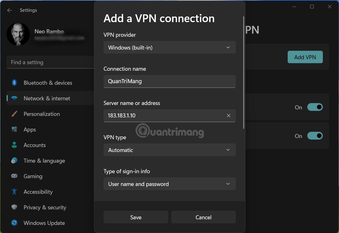 Cách cài và sử dụng VPN trên Windows 11