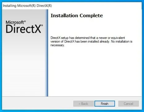 Thông báo khi máy đã có phiên bản DirectX mới nhất