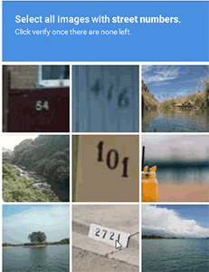 Dạng CAPTCHA mới cũng được sử dụng để xác định ảnh, dữ liệu được chụp bởi Google Street View