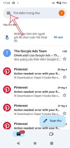 Giao diện Gmail Android