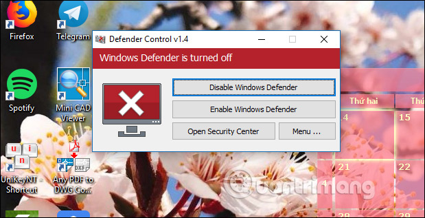 Tắt Windows Defender