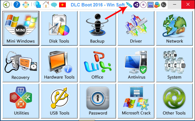 Biểu tượng USB trên DLC Boot