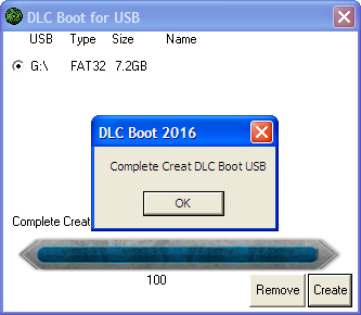 Hoàn thành việc tạo USB boot