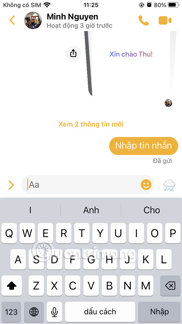 Màu đoạn chat Messenger