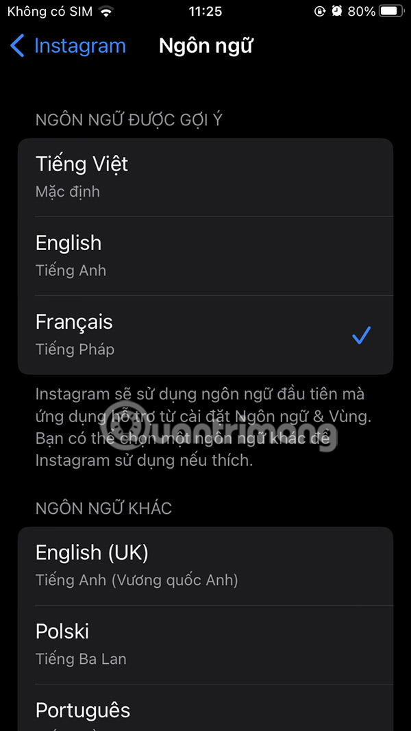Ngôn ngữ hỗ trợ