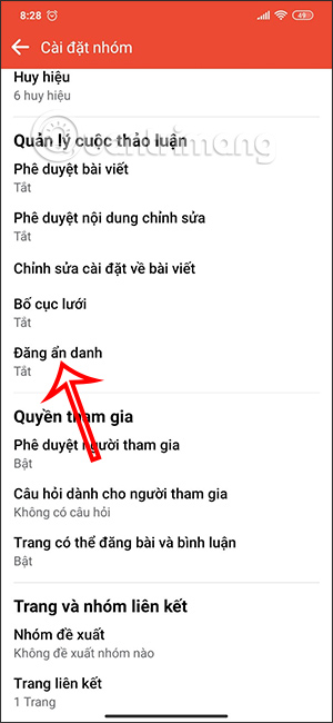 Đăng bài ẩn danh nhóm Facebook