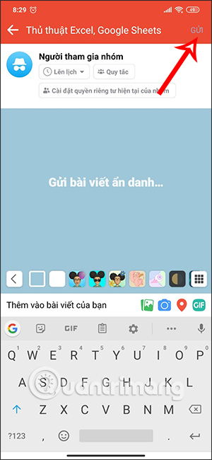Đăng bài viết ẩn danh nhóm Facebook