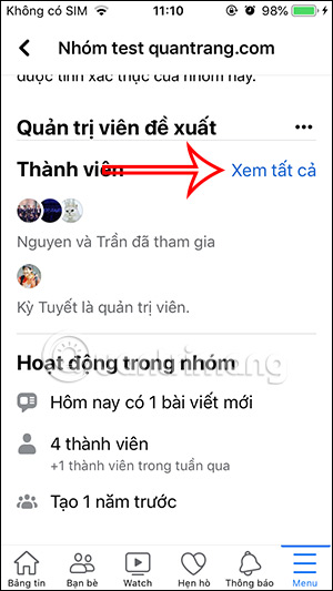 Xem thành viên nhóm Facebook