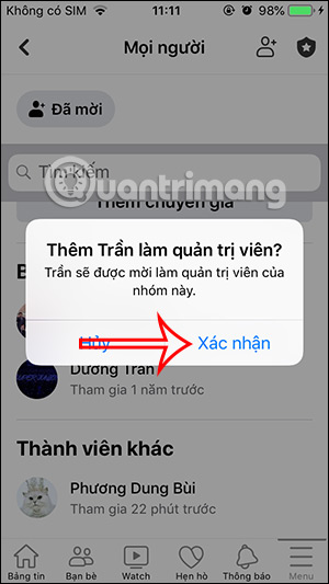Gửi lời mời làm quản trị viên nhóm Facebook