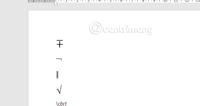 Dùng phím tắt Math AutoCorrect