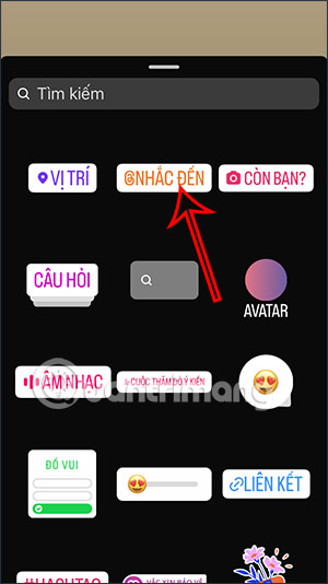 Nhắc tài khoản Instagram