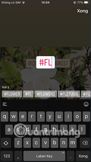 Chọn sticker che tài khoản Instagram