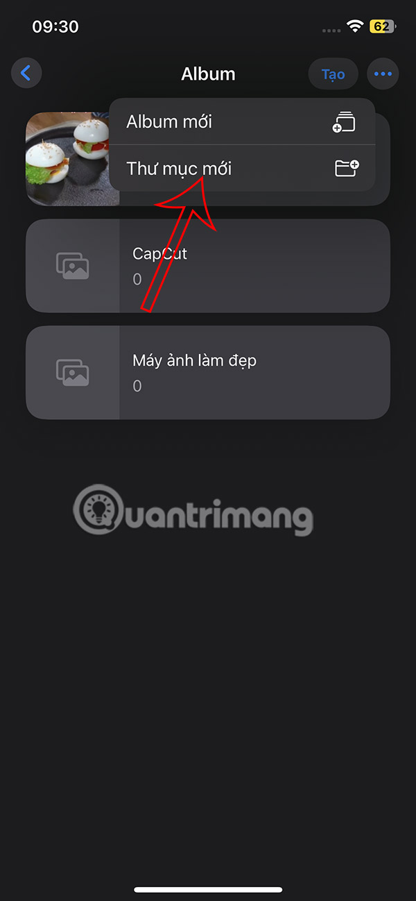Tạo thư mục ảnh iPhone