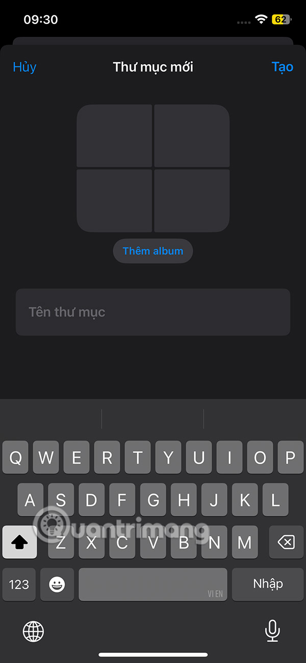 Nhập tên cho thư mục