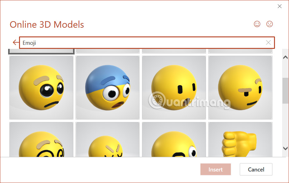 Tìm mô hình 3D trong slide PowerPoint