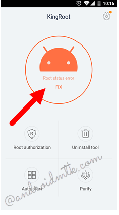 chọn nút Start Root để bắt đầu quá trình root