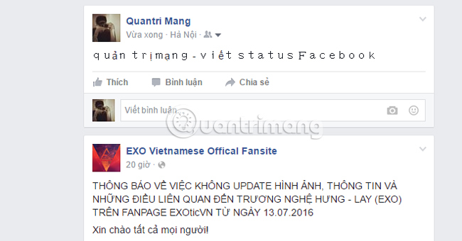 Đăng status Facebook độc đáo