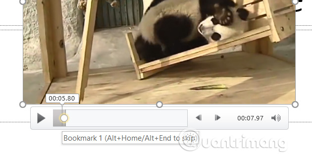 Nút bookmark video trong slide PowerPoint