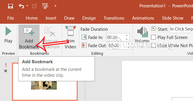 Tạo bookmark video trong slide PowerPoint