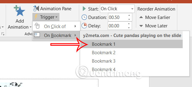 Liên kết bookmark với hiệu ứng PowerPoint