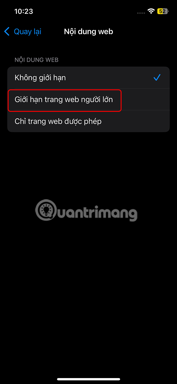 Chặn chế độ người lớn