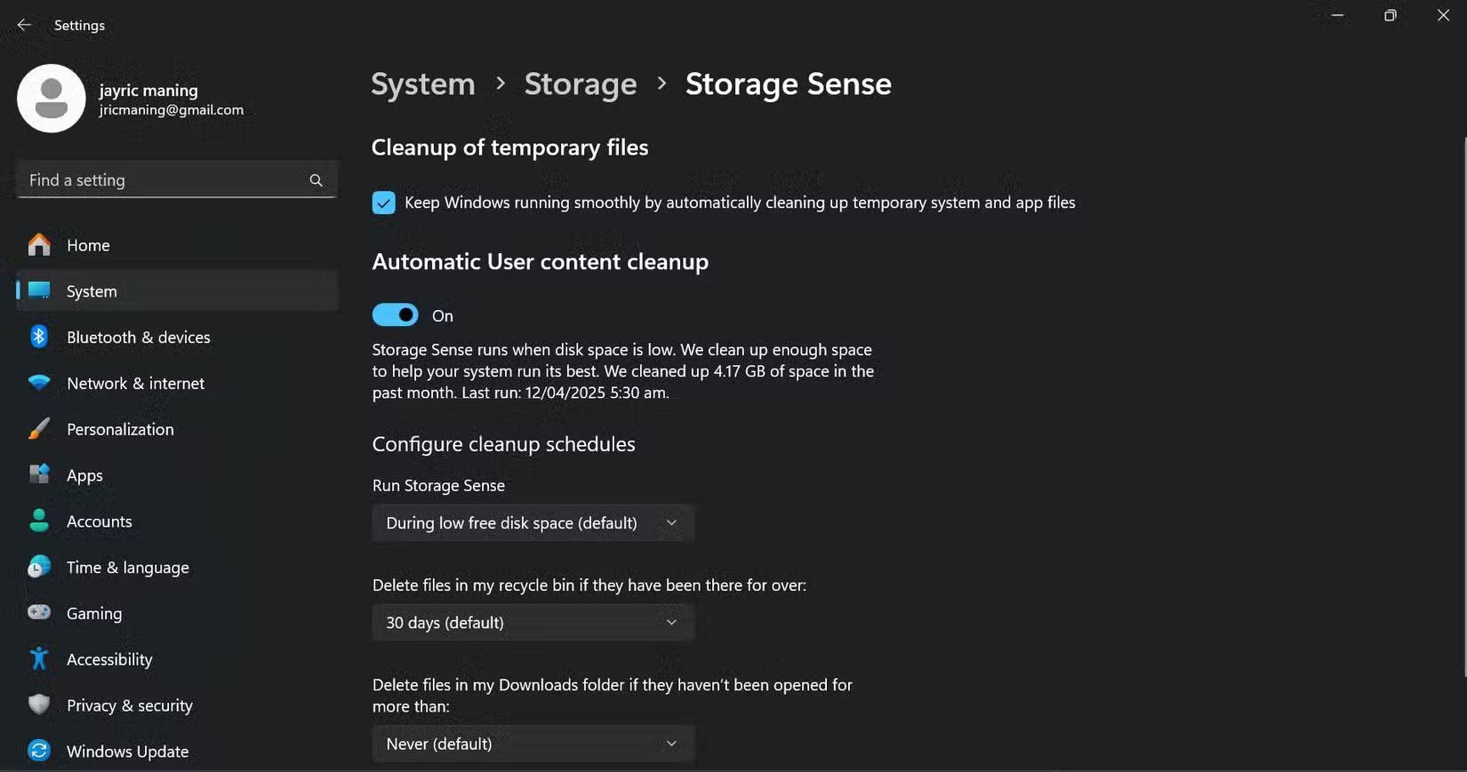 Tiết kiệm dung lượng với tính năng Storage Sense của Windows