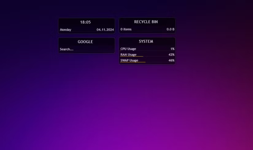 Giao diện Illustro của Rainmeter trên Windows 11