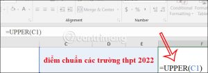 Dùng hàm UPPER Excel viết hoa