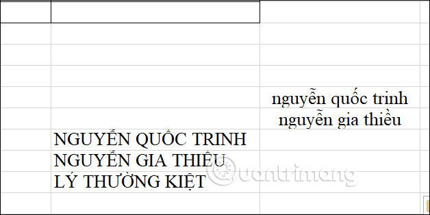 Viết hoa trong Excel