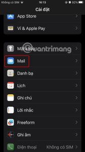 Chỉnh Mail trong iPhone