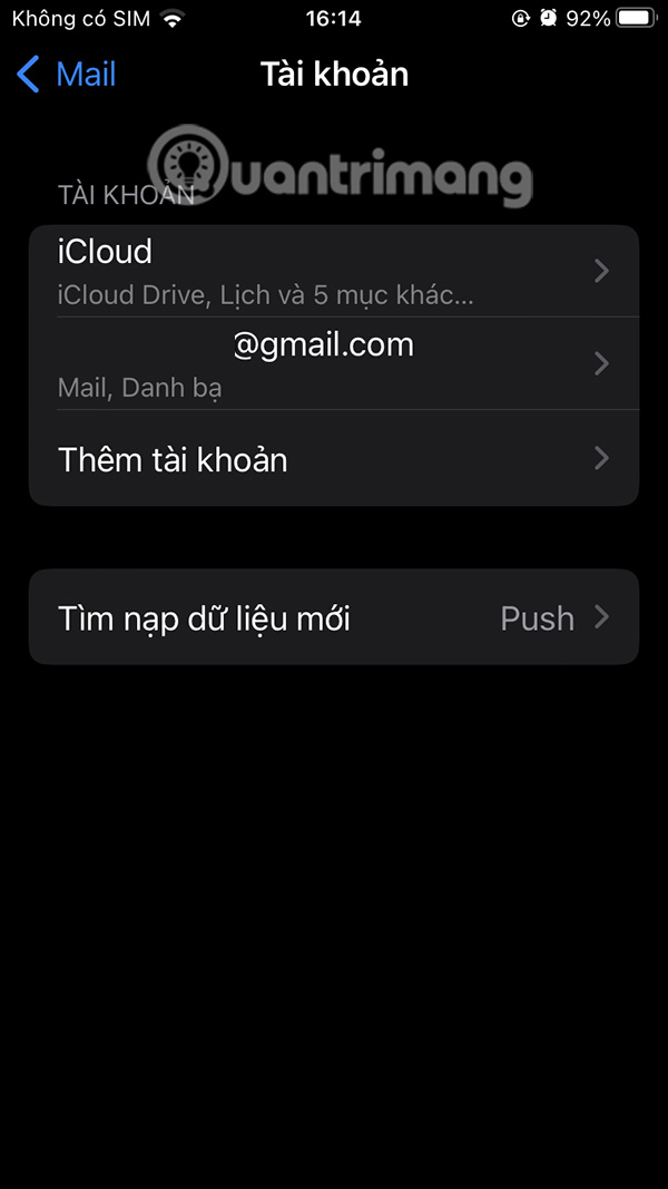 Chọn địa chỉ email
