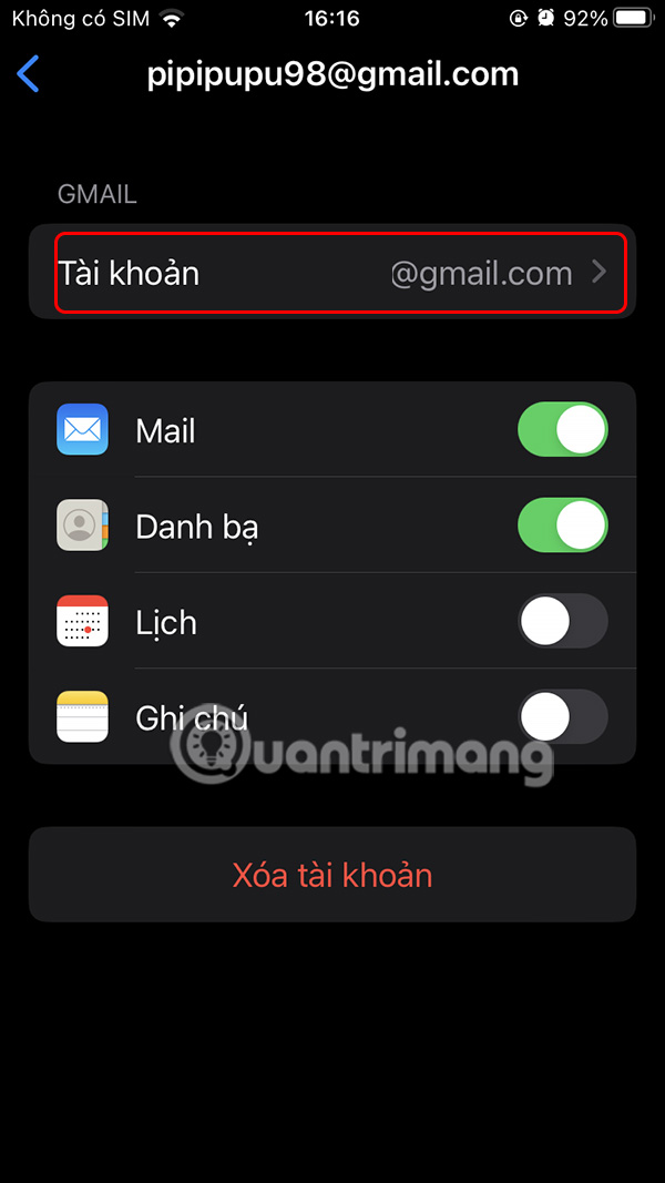 Chỉnh email
