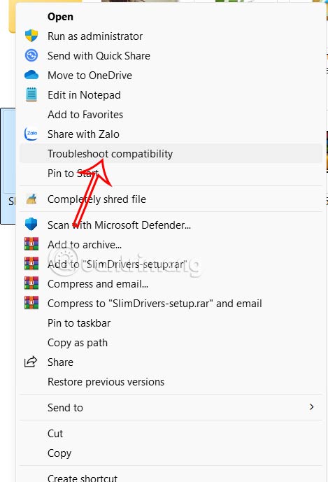 Sửa lỗi chế độ tương thích phần mềm cũ trên Windows 11