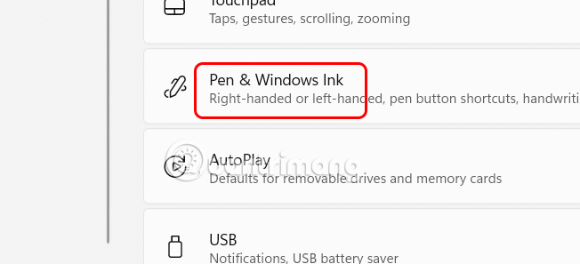 Chỉnh Pen & Windows Ink Windows 11