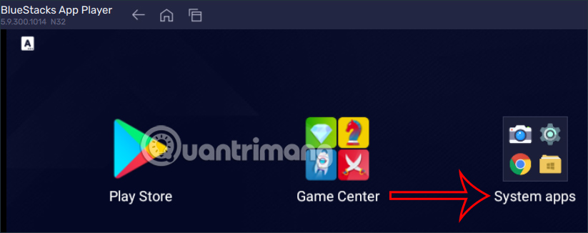 System apps trên BlueStacks