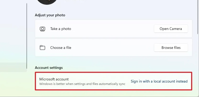 Đăng nhập bằng tài khoản Windows 11