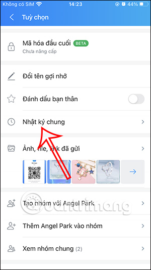 Nhật ký chung trên Zalo